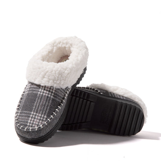 Women's Nyla Felted And Plaid Moc Toe Clog - US 3523