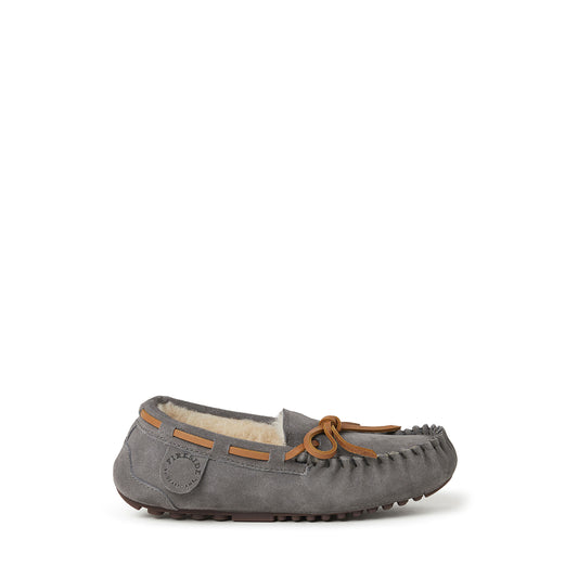 Kid's Fireside by Dearfoams Parke Genuine Shearling Moccasin Slipper - US 7077