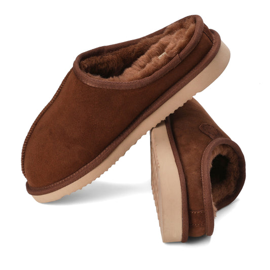 Men's Fireside by Dearfoams Grafton Genuine Shearling Clog Slipper with Woven Accent - US 9857