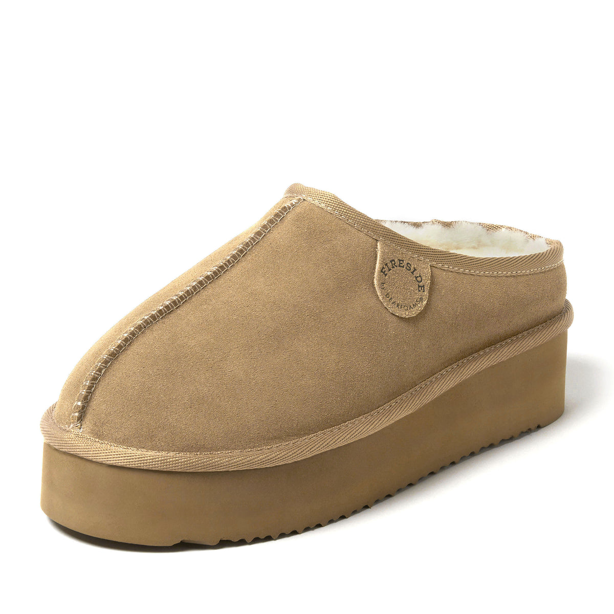 Women's Fireside by Dearfoams Queenstown Platform Genuine Shearling Clog - US 3361