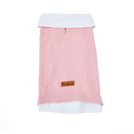 Pink Chenille and Chambray Dog Jacket - US 5591