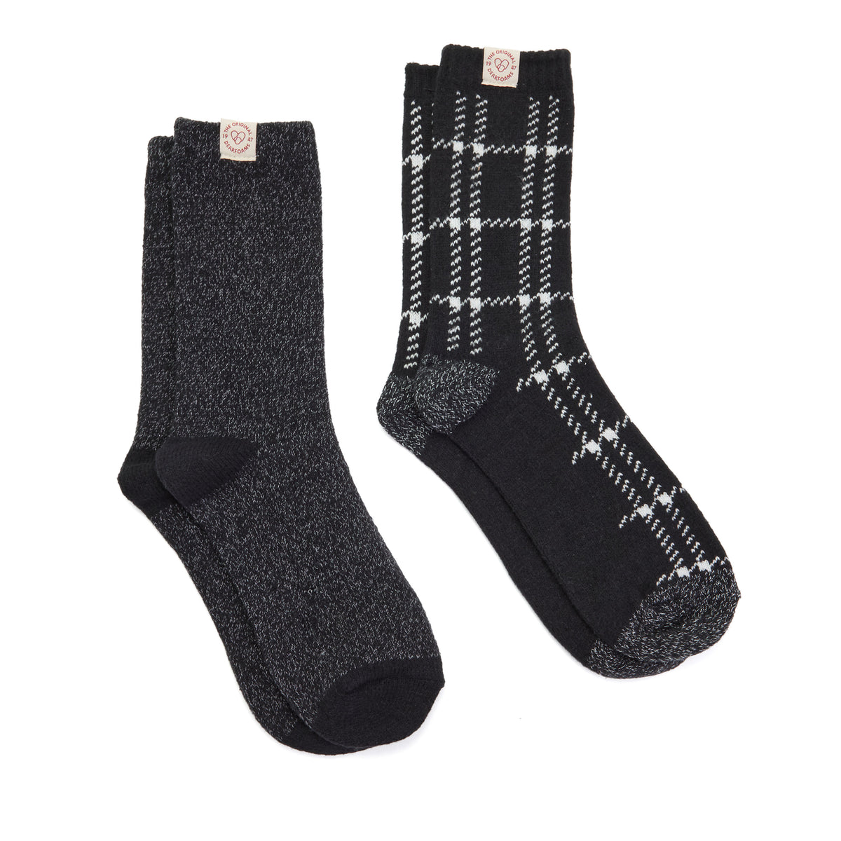 Ladies Grid Cozy Crew Sock 2 Pack - US 4249