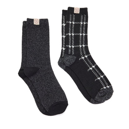 Ladies Grid Cozy Crew Sock 2 Pack - US 4249