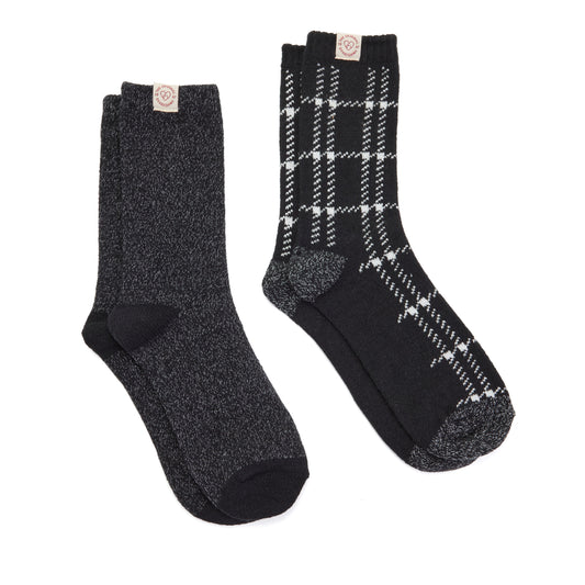 Ladies Grid Cozy Crew Sock 2 Pack - US 4249