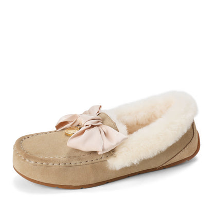 Women's Mel Dream Bow Genuine Shearling Moccasin - US 3874