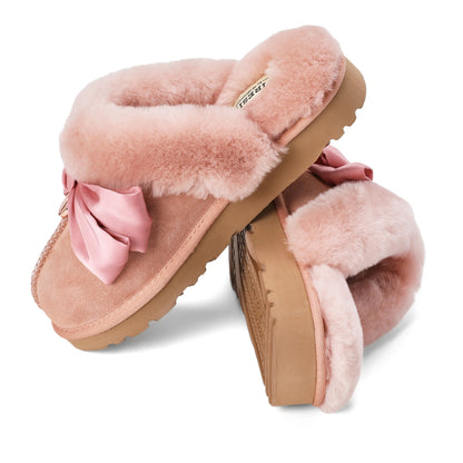 Women's Sydney Dream Bow Genuine Shearling Scuff - US 3288