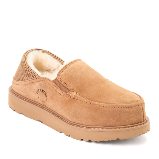 Women's Fireside by Dearfoams Suede Sport Knit Loafer - Water Resistant - US 9963