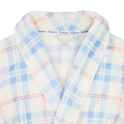 Women's Blue/Ivory Plush Robe - US 7850