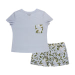Women's Blue Floral Short Pj Set - US 1841