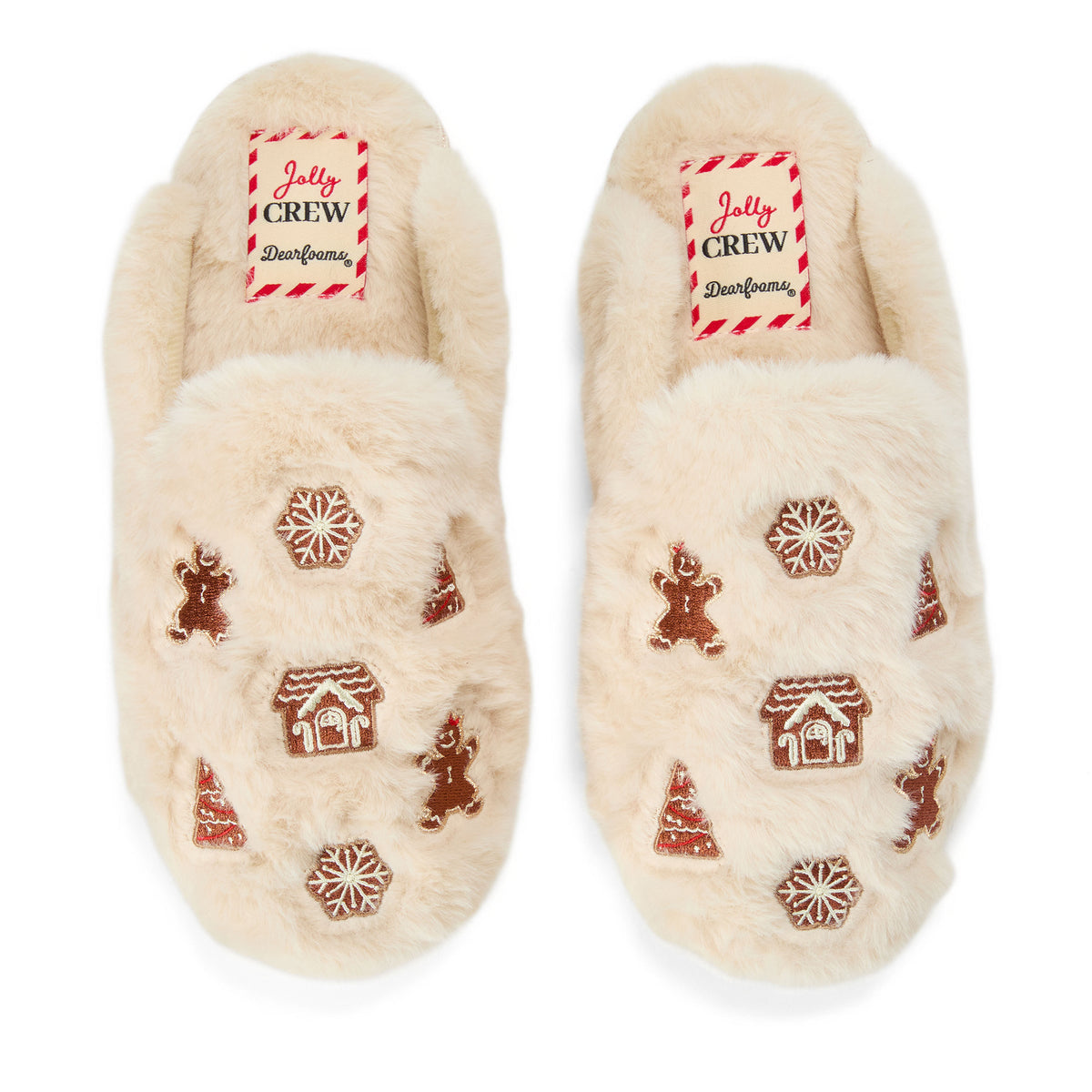 Women's Holiday Fur Shaped Tab Scuff - US 3379