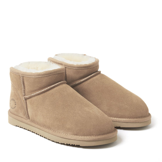 Women's Fireside by Dearfoams Riverland Genuine Shearling Micro Bootie - US 8032