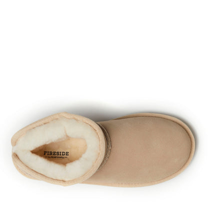 Women's Fireside by Dearfoams Riverland Genuine Shearling Micro Bootie - US 8032