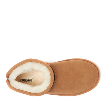 Women's Fireside by Dearfoams Riverland Genuine Shearling Micro Bootie - US 8092