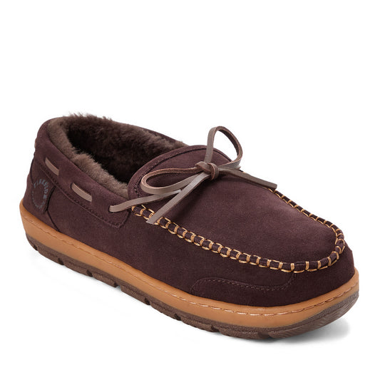 Men's Fireside by Dearfoams Forster Genuine Shearling Moc With Stitching - US 8555