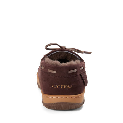 Men's Fireside by Dearfoams Forster Genuine Shearling Moc With Stitching - US 8555