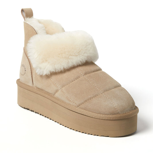 Women's Bayswater Genuine Shearling Quilted Platform Bootie - US 6899