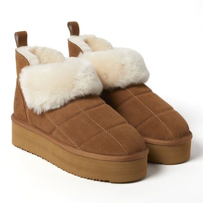 Women's Bayswater Genuine Shearling Quilted Platform Bootie - US 7374