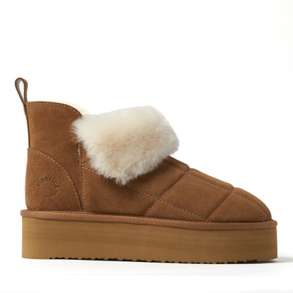 Women's Bayswater Genuine Shearling Quilted Platform Bootie - US 7374