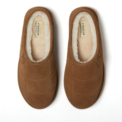 Men's Fireside by Dearfoams Grafton Quilted Genuine Shearling Clog - US 7727