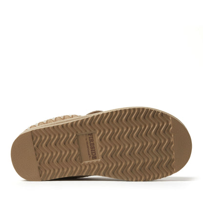 Women's Fireside by Dearfoams Greta Genuine Shearling Clog With Taping - Water Resistant - US 3886