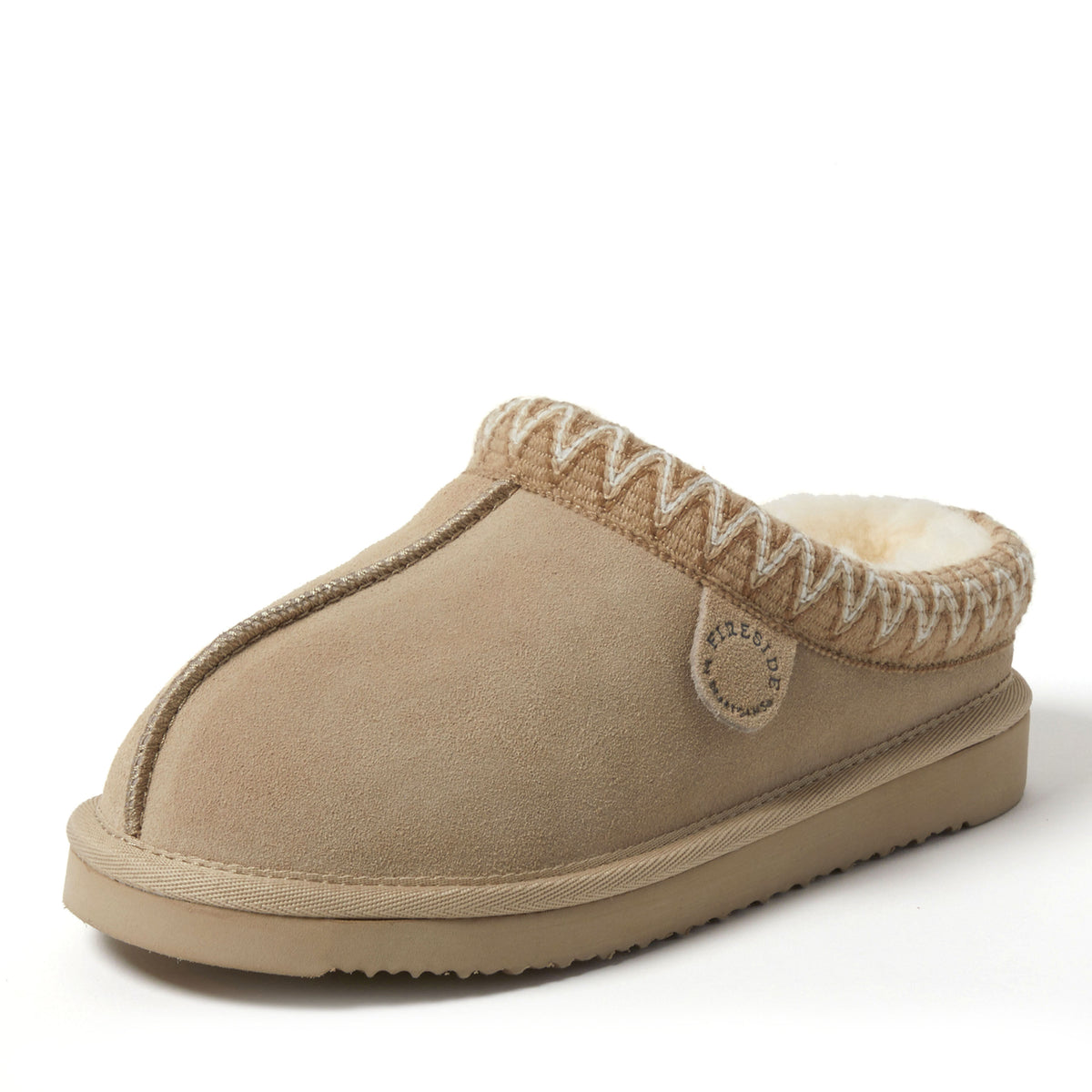Women's Fireside by Dearfoams Greta Genuine Shearling Clog With Taping - Water Resistant - US 3886
