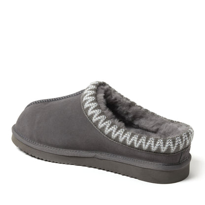 Men's Fireside by Dearfoams Grafton Genuine Shearling Clog With Taping - Water Resistant - US 8878