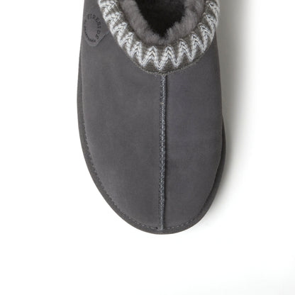 Men's Fireside by Dearfoams Grafton Genuine Shearling Clog With Taping - Water Resistant - US 8878