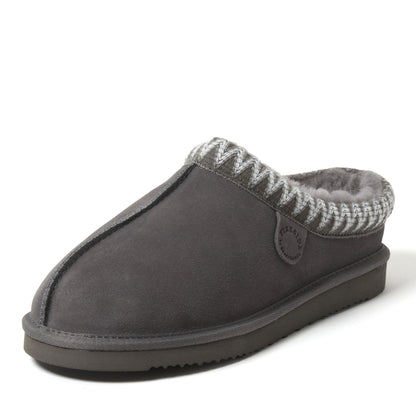 Men's Fireside by Dearfoams Grafton Genuine Shearling Clog With Taping - Water Resistant - US 8878