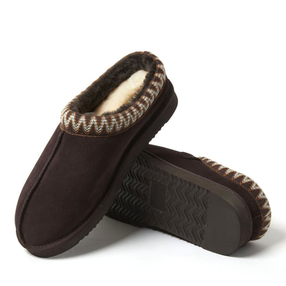 Men's Fireside by Dearfoams Grafton Genuine Shearling Clog With Taping - Water Resistant - US 3578