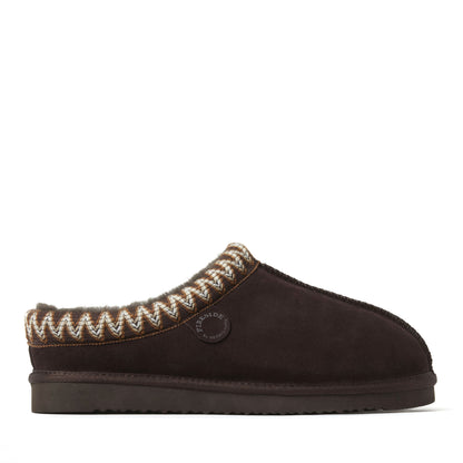 Men's Fireside by Dearfoams Grafton Genuine Shearling Clog With Taping - Water Resistant - US 3578