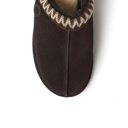 Men's Fireside by Dearfoams Grafton Genuine Shearling Clog With Taping - Water Resistant - US 3578