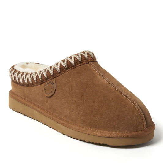Men's Fireside by Dearfoams Grafton Genuine Shearling Clog With Taping - Water Resistant - US 7347