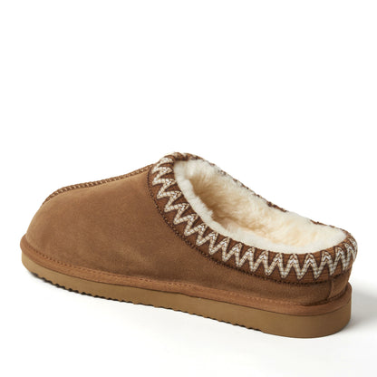Men's Fireside by Dearfoams Grafton Genuine Shearling Clog With Taping - Water Resistant - US 7347