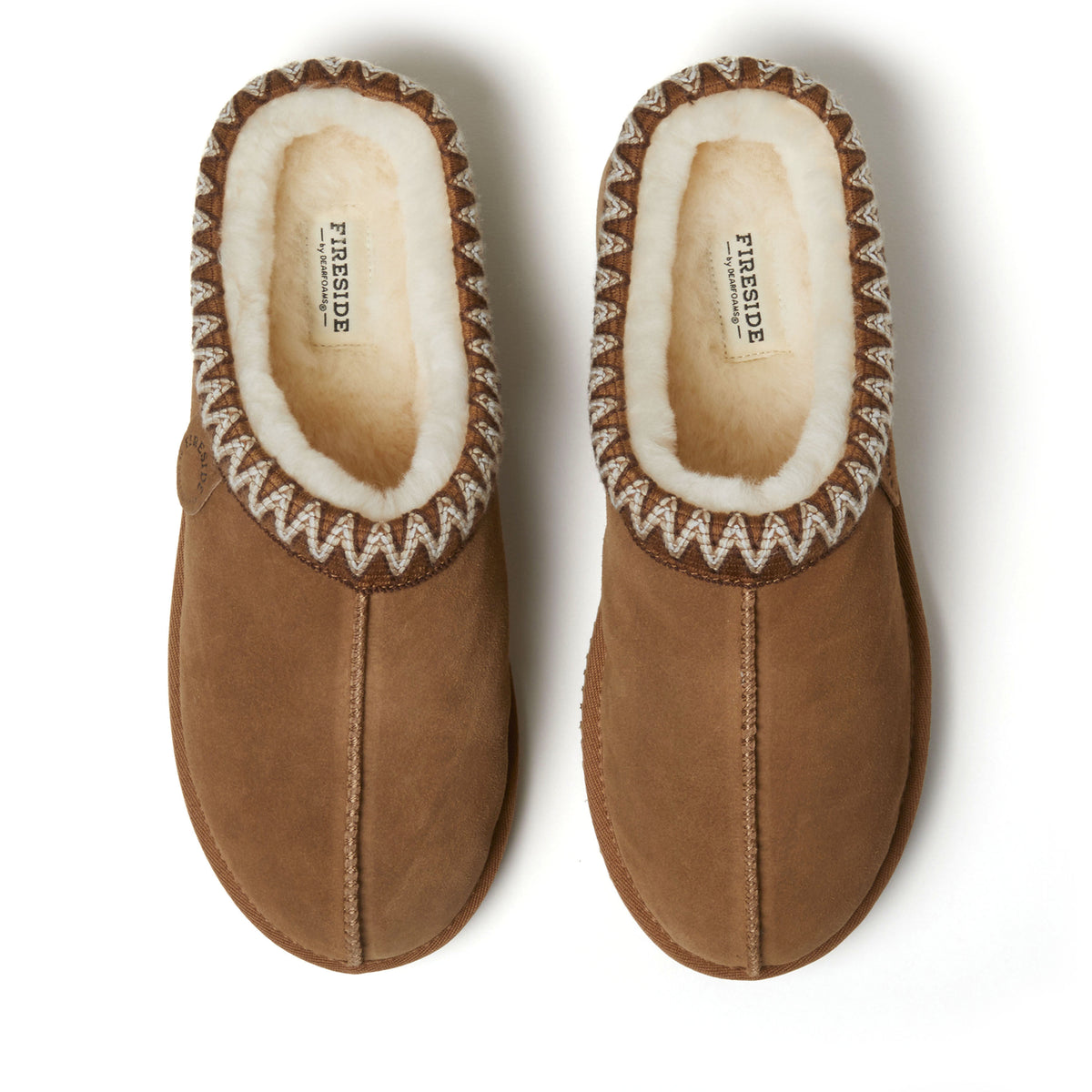 Men's Fireside by Dearfoams Grafton Genuine Shearling Clog With Taping - Water Resistant - US 7347
