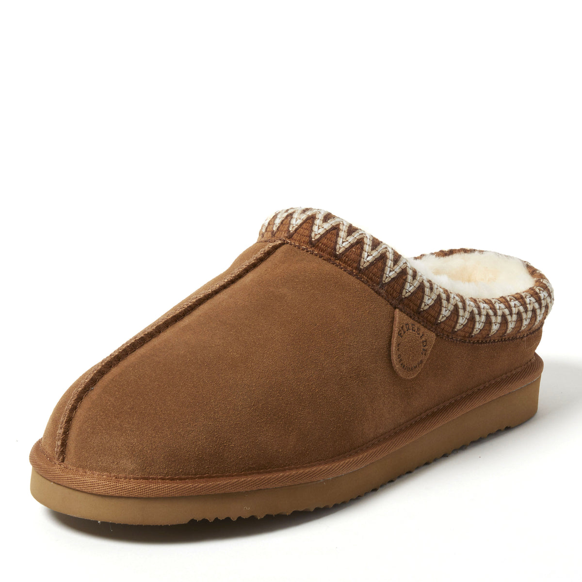 Men's Fireside by Dearfoams Grafton Genuine Shearling Clog With Taping - Water Resistant - US 7347