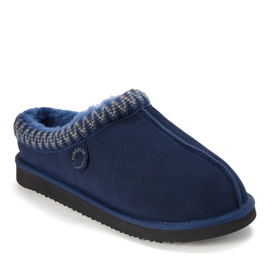 Men's Fireside by Dearfoams Grafton Genuine Shearling Clog With Taping - Water Resistant - US 5861