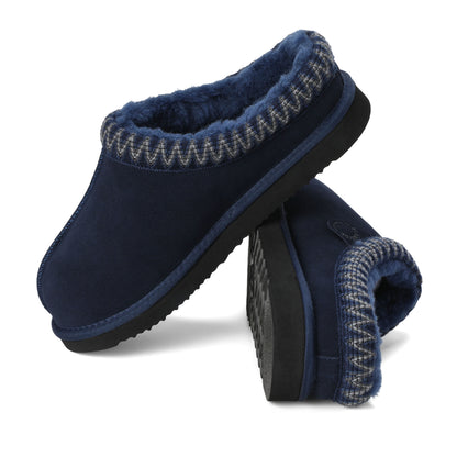 Men's Fireside by Dearfoams Grafton Genuine Shearling Clog With Taping - Water Resistant - US 5861