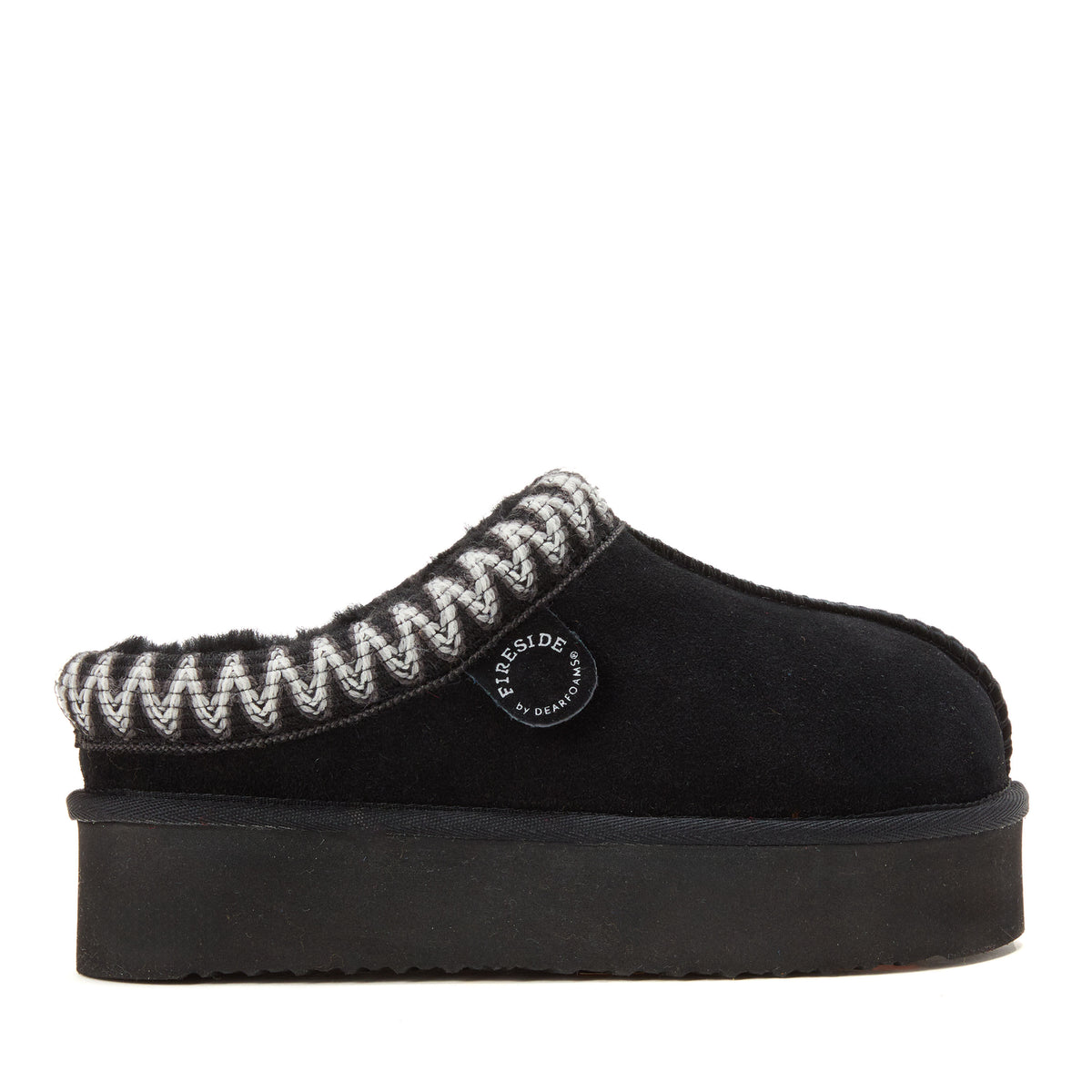 Women's Fireside by Dearfoams Queenstown Genuine Shearling Clog With Taping - US 1327