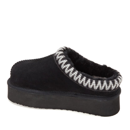 Women's Fireside by Dearfoams Queenstown Genuine Shearling Clog With Taping - US 1327