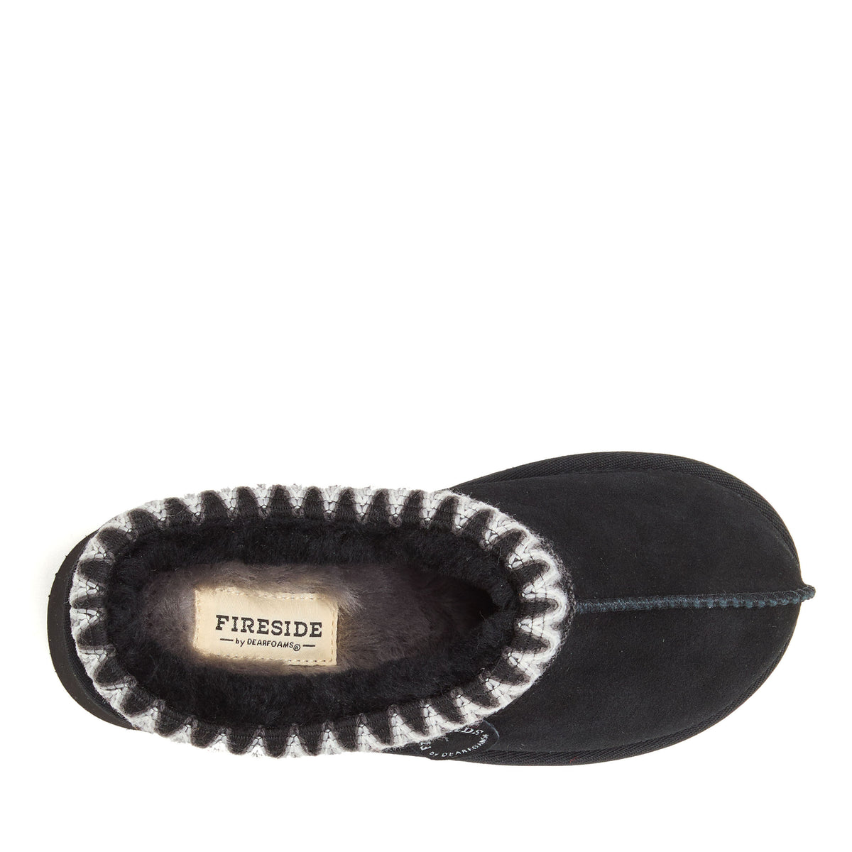 Women's Fireside by Dearfoams Queenstown Genuine Shearling Clog With Taping - US 1327