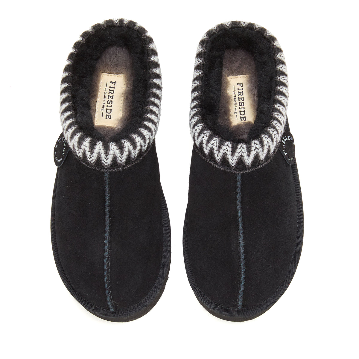 Women's Fireside by Dearfoams Queenstown Genuine Shearling Clog With Taping - US 1327