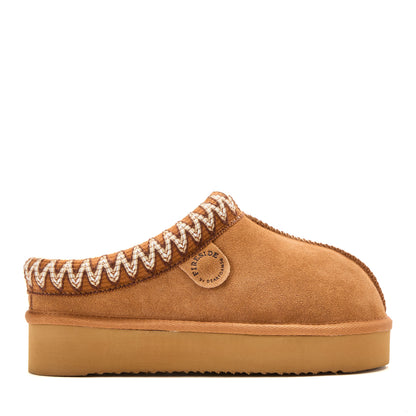 Women's Fireside by Dearfoams Queenstown Genuine Shearling Clog With Taping - US 3287