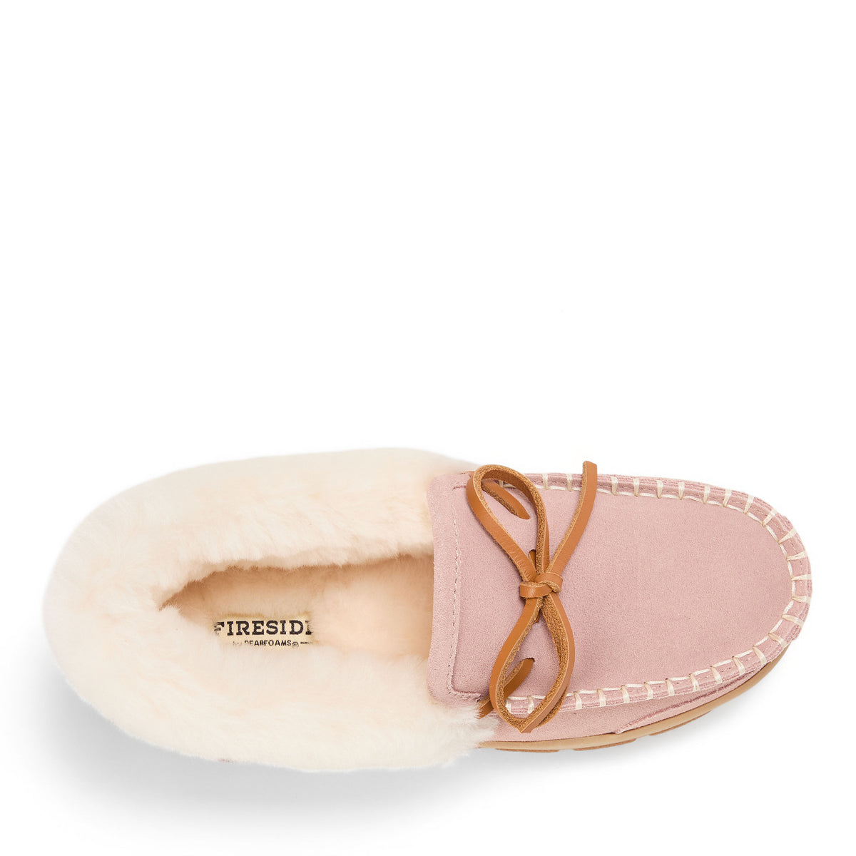 Women's Fireside Gladstone Moccasin Genuine Shearling with Stitching - US 5092