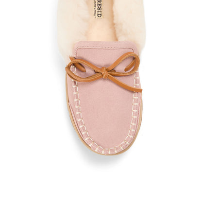 Women's Fireside Gladstone Moccasin Genuine Shearling with Stitching - US 5092