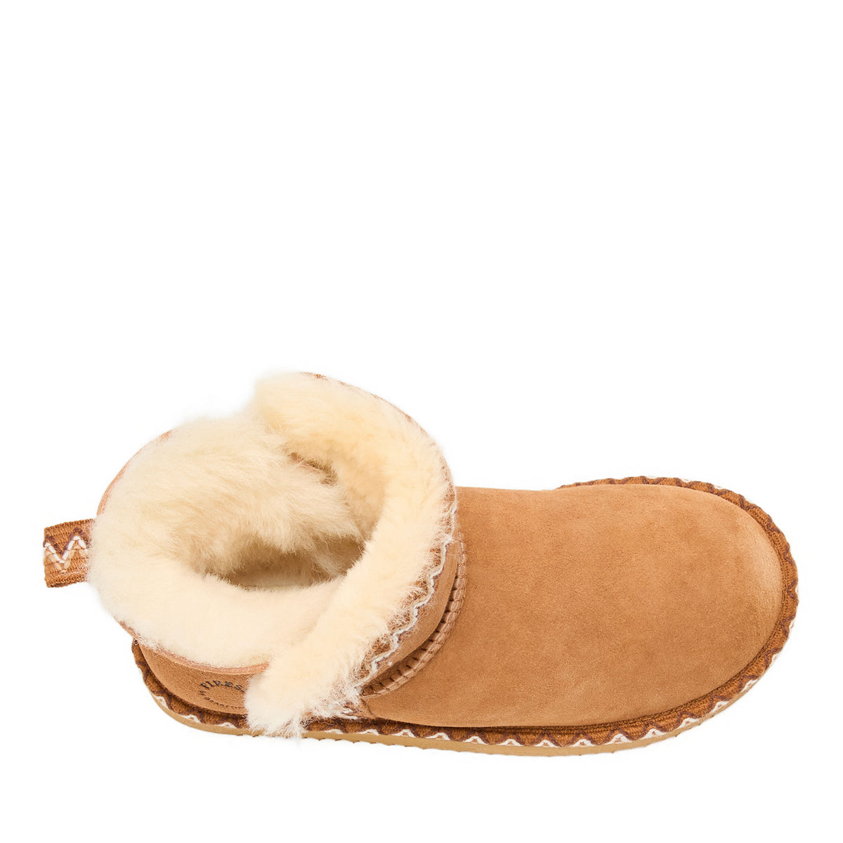 Women's Fireside by Dearfoams Perth Genuine Shearling Fold Down Bootie With Taping - US 0667