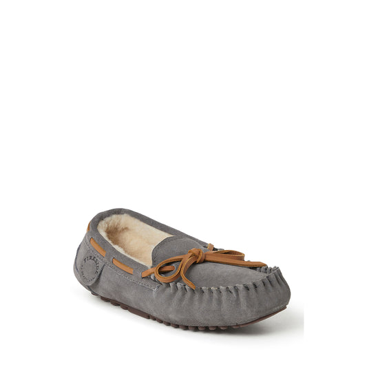 Kid's Fireside by Dearfoams Parke Genuine Shearling Moccasin Slipper - US 7077