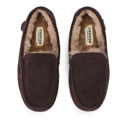 Women's Fireside by Dearfoams Mel Genuine Shearling Moccasin - US 0848