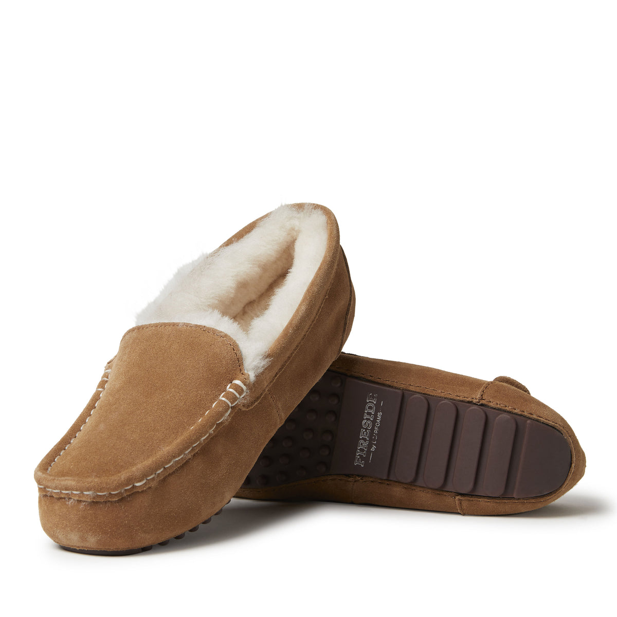 Women's Fireside by Dearfoams Mel Genuine Shearling Moccasin - US 6280