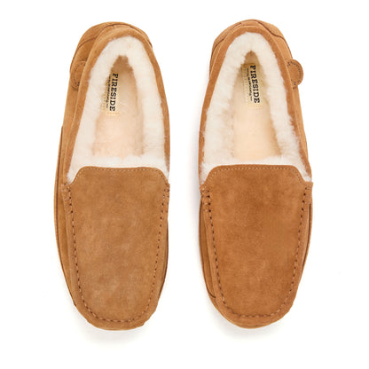 Men's Fireside by Dearfoams Melbourne Genuine Shearling Moccasin Slipper - US 6375