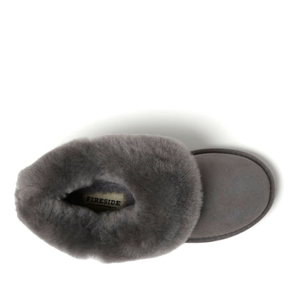 Women's Fireside by Dearfoams Perth Genuine Shearling Foldover Boot Slipper - US 9204